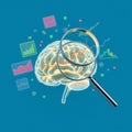 ai generated brain illustrations Royalty Free Stock Photo