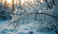 A branch of a tree covered with snow. Royalty Free Stock Photo