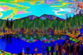 Trippy Visions, A Psychedelic Landscape Rendered in Surreal Art Style, Made with Generative AI