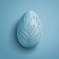 a calm blue easter egg with leaves on it Royalty Free Stock Photo