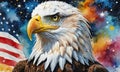 painting eagle with american flag Royalty Free Stock Photo