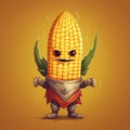 AI generated cartoon corn knight Royalty Free Stock Photo