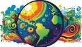 Cartoon Earth: A Playful and Colorful Planet, Made with Generative AI