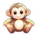 AI generated cartoon monkey on a white background