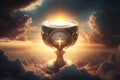 AI generated Chalice against the background of a beautiful sunset
