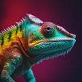 AI generated chameleon on blurred backgorund Royalty Free Stock Photo