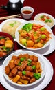 asian dishes china, india, vietnam, asia cuisine AI Generated