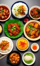 asian dishes china, india, vietnam, asia cuisine AI Generated