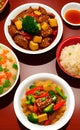 asian dishes china, india, vietnam, asia cuisine AI Generated