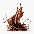 Ai generated. Chocolate wave splash isolated on white