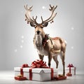 AI-generated Christmas reindeer, Based on real animal, Christmas compositions