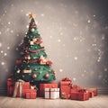 AI Generated Christmas Tree with Presents Underneath