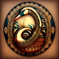 Circular Tribal Art Swan