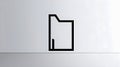 AI-generated clean line-art folder symbol displayed on soft grey office interior wall with minimal business documentation concept Royalty Free Stock Photo