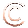 AI generated clip art monogram letter C or copyright symbol rose 2117 square
