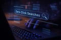 AI generated close up of hands typing on laptop glowing search bar text zero click searches representing modern search behavior Royalty Free Stock Photo