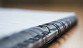 AI-generated close-up of a notebook on a wooden table surface