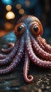 Close Up of an Octopus with its Tentacles Spread Out. Royalty Free Stock Photo