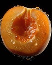 AI generated close up photo of juicy apricot slice