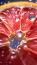 AI generated close up photo of juicy grapefruit slice