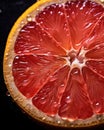 AI generated close up photo of juicy grapefruit slice