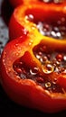 AI generated close up photo of juicy pepper slice