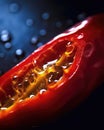 AI generated close up photo of juicy pepper slice