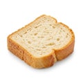 AI-generated close-up of a single slice of crusty white bread on a white background Royalty Free Stock Photo
