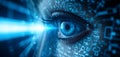 Advanced Biometric Eye Scan Technology With Digital Data Stream And Identity Verification Concept Royalty Free Stock Photo