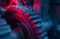 AI-generated close-ups of mechanical gears Royalty Free Stock Photo