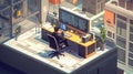 AI-Generated Coder\'s Rooftop Office