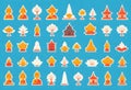 a collection of colorful icons of vesak day concept with a blue background Royalty Free Stock Photo