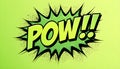 Bold Comic Pop Art Pow Text With Dynamic Green Burst And Energetic Retro Graphic Style Royalty Free Stock Photo