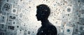 Human Profile Dissolving Into Data Inside Abstract Digital Information Space Royalty Free Stock Photo