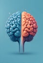 Creative Human Brain Concept Showing Logic And Emotion In Abstract Color Split Royalty Free Stock Photo