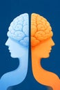 Human Brain And Mind Duality Concept Showing Logic And Emotion In Contrast Colors Royalty Free Stock Photo