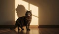 Majestic Cat With Lion Shadow Symbolizing Inner Strength And Courage Royalty Free Stock Photo