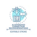 AI generated connection recommendations concept icon