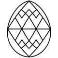 Easter Egg Diamond Pattern Line Art Coloring Page vector design Royalty Free Stock Photo