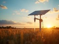 AI generated Countryside Solar Water Pump Setup Royalty Free Stock Photo