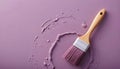 Creative Paint Brush With Soft Purple Paint Splash On Minimal Background Surface Royalty Free Stock Photo