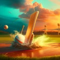 AI generated cricket field illustration