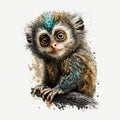 AI generated curious monkey perched on a tree branch