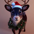 AI generated cute Christmas deer character