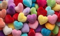 Ai generated Cute plush hearts in a cozy soft light. Valentine\'s Day