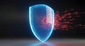 AI-Generated Cyber Security Shield Providing Ultimate Digital Protection for Users and Businesses Royalty Free Stock Photo