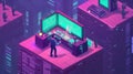 AI-Generated Cyberpunk Workstation