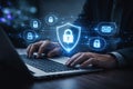 AI generated cybersecurity professional securing digital systems with encrypted data networks authentication and privacy Royalty Free Stock Photo