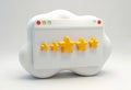 AI Generated Squishy Style Concept of a 5 Gold Star Review Rating in a Browser Window in a Cloud Royalty Free Stock Photo
