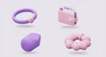 AI-Generated 3D Pastel Objects Royalty Free Stock Photo